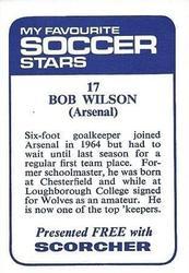 1969-70 IPC Magazines My Favorite Soccer Stars (Scorcher) #17 Bob Wilson Back