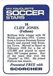 1969-70 IPC Magazines My Favorite Soccer Stars (Scorcher) #18 Cliff Jones Back