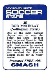 1969-70 IPC Magazines My Favorite Soccer Stars (Smash) #25 Bob McKinlay Back
