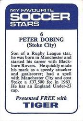 1969-70 IPC Magazines My Favorite Soccer Stars (Tiger) #6 Peter Dobing Back