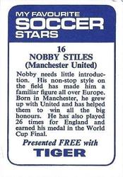 1969-70 IPC Magazines My Favorite Soccer Stars (Tiger) #16 Nobby Stiles Back