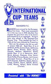 1963-64 D.C. Thomson / The Hornet International Cup Teams #NNO Rangers Team Group Back