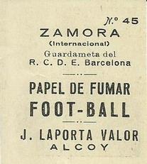 1924 J. Laporta Valor #45 Zamora Back