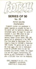1984-85 Bassett & Co. Football #25 Peter Shilton Back