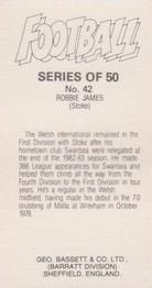1984-85 Bassett & Co. Football #42 Robbie James Back