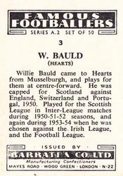 1954 Barratt & Co. Famous Footballers (A2) #3 Willie Bauld Back