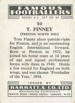 1955 Barratt & Co. Famous Footballers (A3) #50 Tom Finney Back