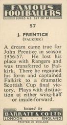 1957 Barratt & Co. Famous Footballers (A5) #57 John Prentice Back