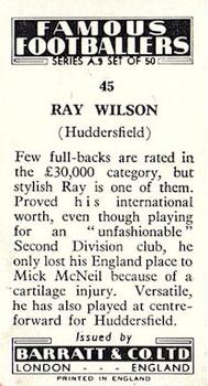 1961 Barratt & Co. Famous Footballers (A9) #45 Ray Wilson Back