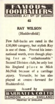 1963 Barratt & Co. Famous Footballers (A11) #45 Ray Wilson Back