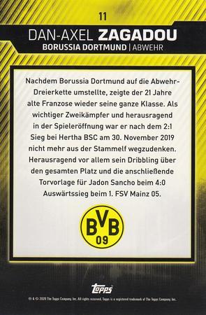 2020-21 Topps BVB Team Set #11 Dan-Axel Zagadou Back