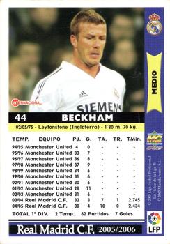 2005-06 Mundicromo Las Fichas de la Liga 2006 #44 Beckham Back