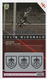 2016-17 Burnley F.C. Internationals #NNO Colin McDonald Front