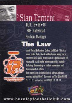 2002-03 Burnley F.C. Clarets #1 Stan Ternent Back