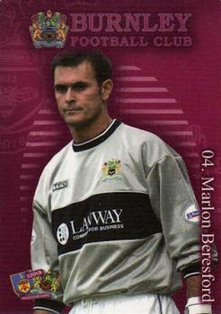 2002-03 Burnley F.C. Clarets #4 Marlon Beresford Front