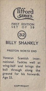 1950 Clifford Footballers #32 Bill Shankly Back
