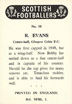 1960 Chix Confectionery Scottish Footballers #16 Bobby Evans Back