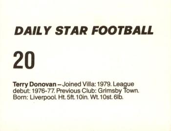1980-81 Daily Star Football #20 Terry Donovan Back
