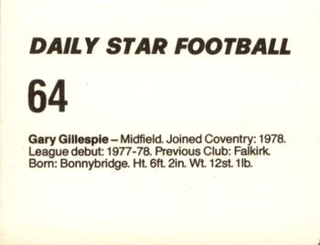 1980-81 Daily Star Football #64 Gary Gillespie Back