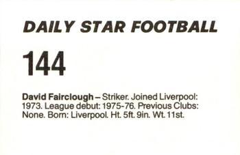 1980-81 Daily Star Football #144 David Fairclough Back