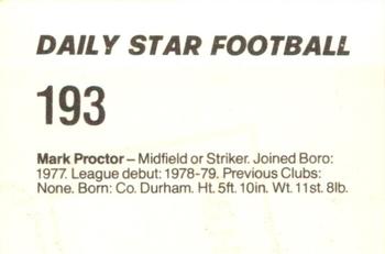 1980-81 Daily Star Football #193 Mark Proctor Back