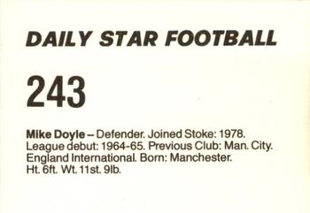 1980-81 Daily Star Football #243 Mike Doyle Back