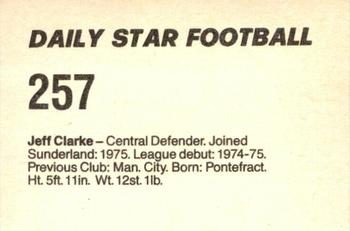 1980-81 Daily Star Football #257 Jeff Clarke Back