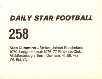 1980-81 Daily Star Football #258 Stan Cummins Back