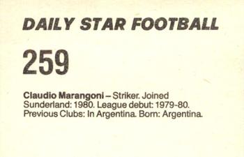 1980-81 Daily Star Football #259 Claudio Marangoni Back
