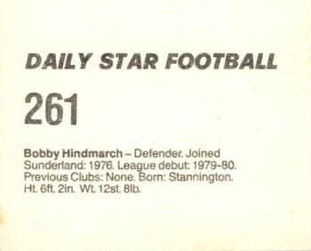 1980-81 Daily Star Football #261 Bob Hindmarch Back