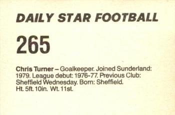 1980-81 Daily Star Football #265 Chris Turner Back