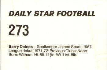 1980-81 Daily Star Football #273 Barry Daines Back