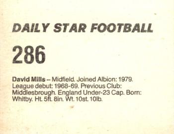 1980-81 Daily Star Football #286 David Mills Back