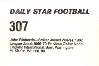 1980-81 Daily Star Football #307 John Richards Back
