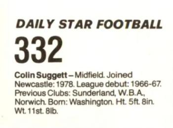 1980-81 Daily Star Football #332 Colin Suggett Back