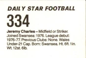 1980-81 Daily Star Football #334 Jeremy Charles Back