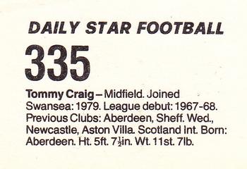 1980-81 Daily Star Football #335 Tommy Craig Back