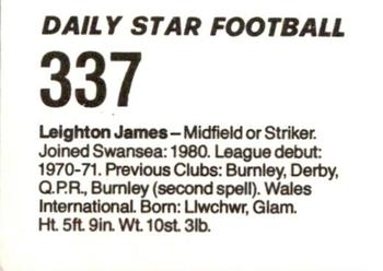 1980-81 Daily Star Football #337 Leighton James Back