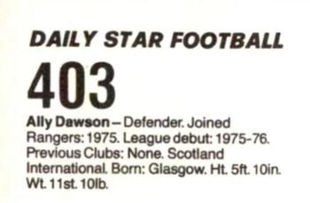 1980-81 Daily Star Football #403 Ally Dawson Back