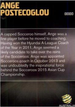 2015 Socceroos Champions of Asia #NNO Ange Postecoglou Back