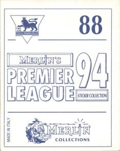 1993-94 Merlin's Premier League 94 Sticker Collection #88 Lloyd McGrath Back
