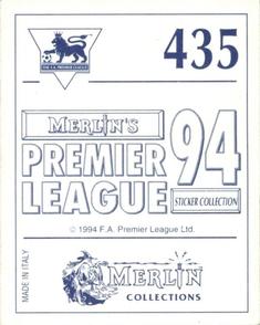 1993-94 Merlin's Premier League 94 Sticker Collection #435 David Burrows Back