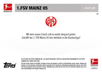 2019-20 Topps Now Bundesliga German #92 1. FSV Mainz 05 Back