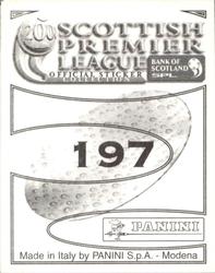 2000 Panini Scottish Premier League Stickers #197 Scot Gemmill Back
