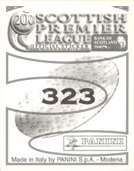 2000 Panini Scottish Premier League Stickers #323 Michael Doesburg Back