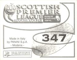 2000 Panini Scottish Premier League Stickers #347 The Blues (Rangers) Back