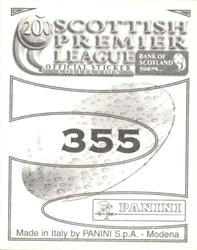 2000 Panini Scottish Premier League Stickers #355 Lorenzo Amoruso Back