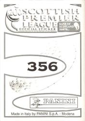 2000 Panini Scottish Premier League Stickers #356 Rod Wallace Back