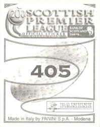 2000 Panini Scottish Premier League Stickers #405 Gerard McMahon Back