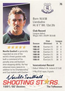 1991-92 Merlin Shooting Stars UK - Embossed Autograph Cards #76 Neville Southall Back